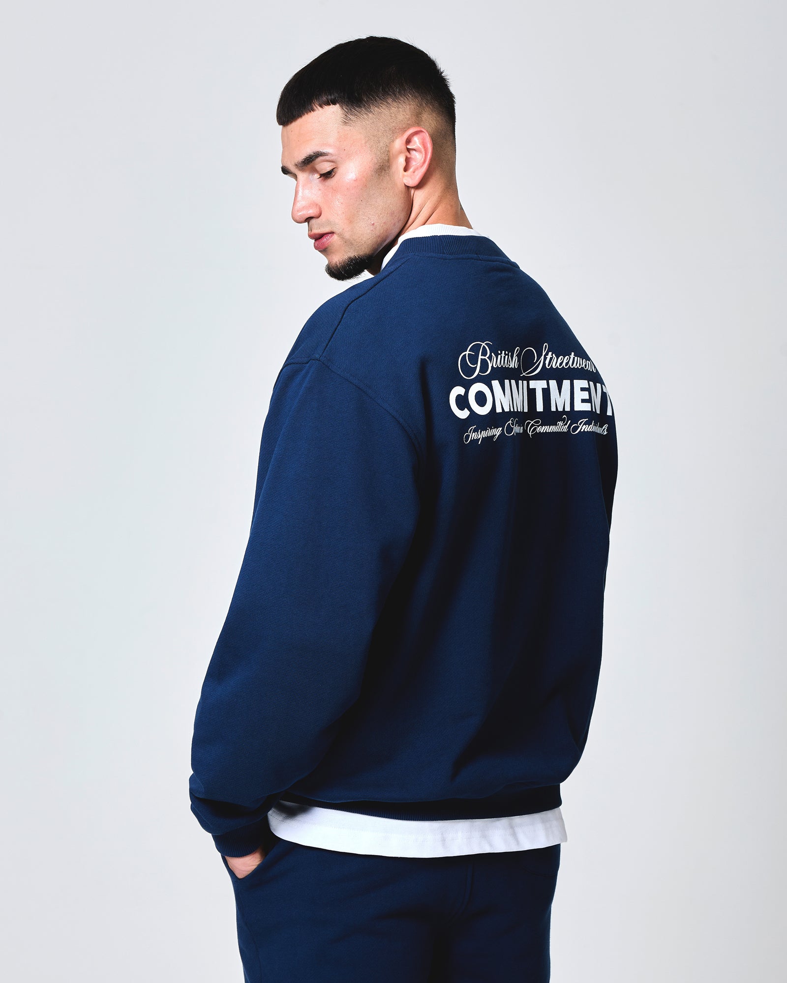Script Sweatshirt - Petrol Blue