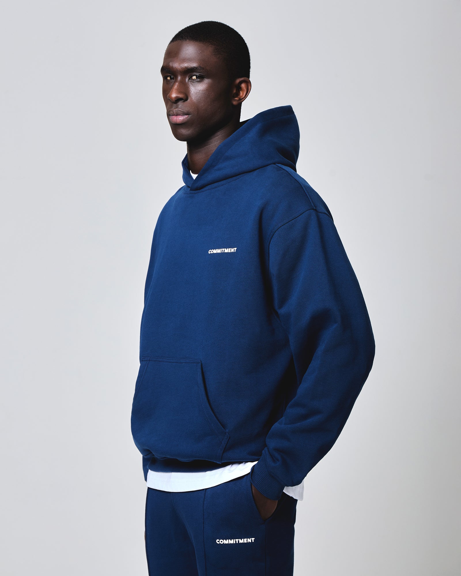 Script Hoodie - Petrol Blue