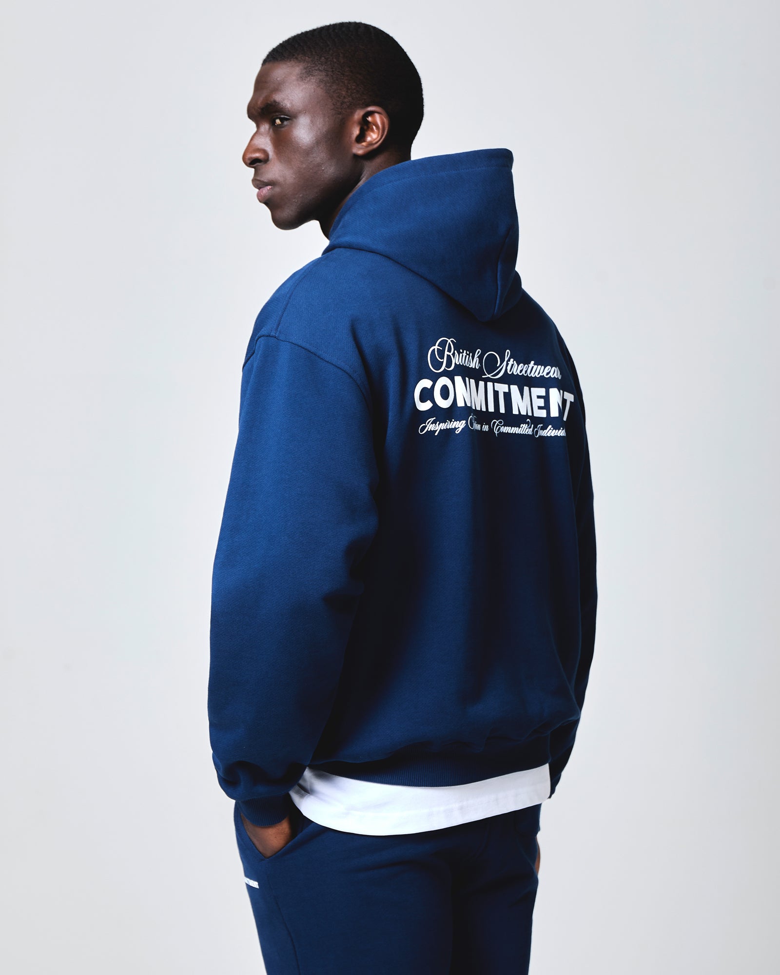 Script Hoodie - Petrol Blue