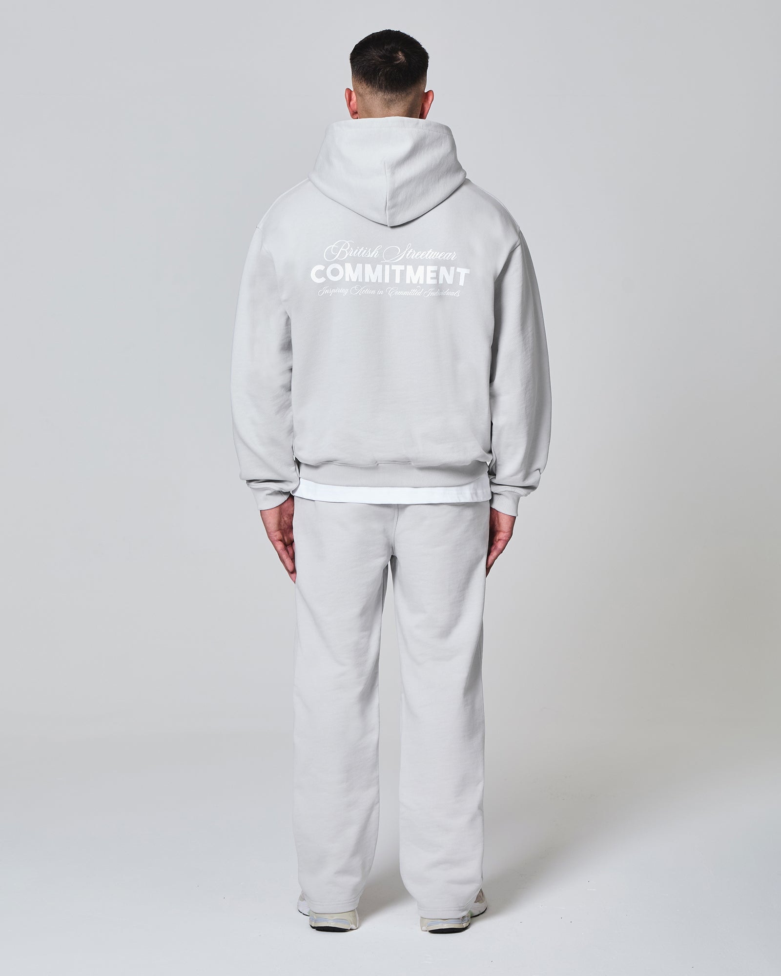 Script Hoodie - Stone Grey