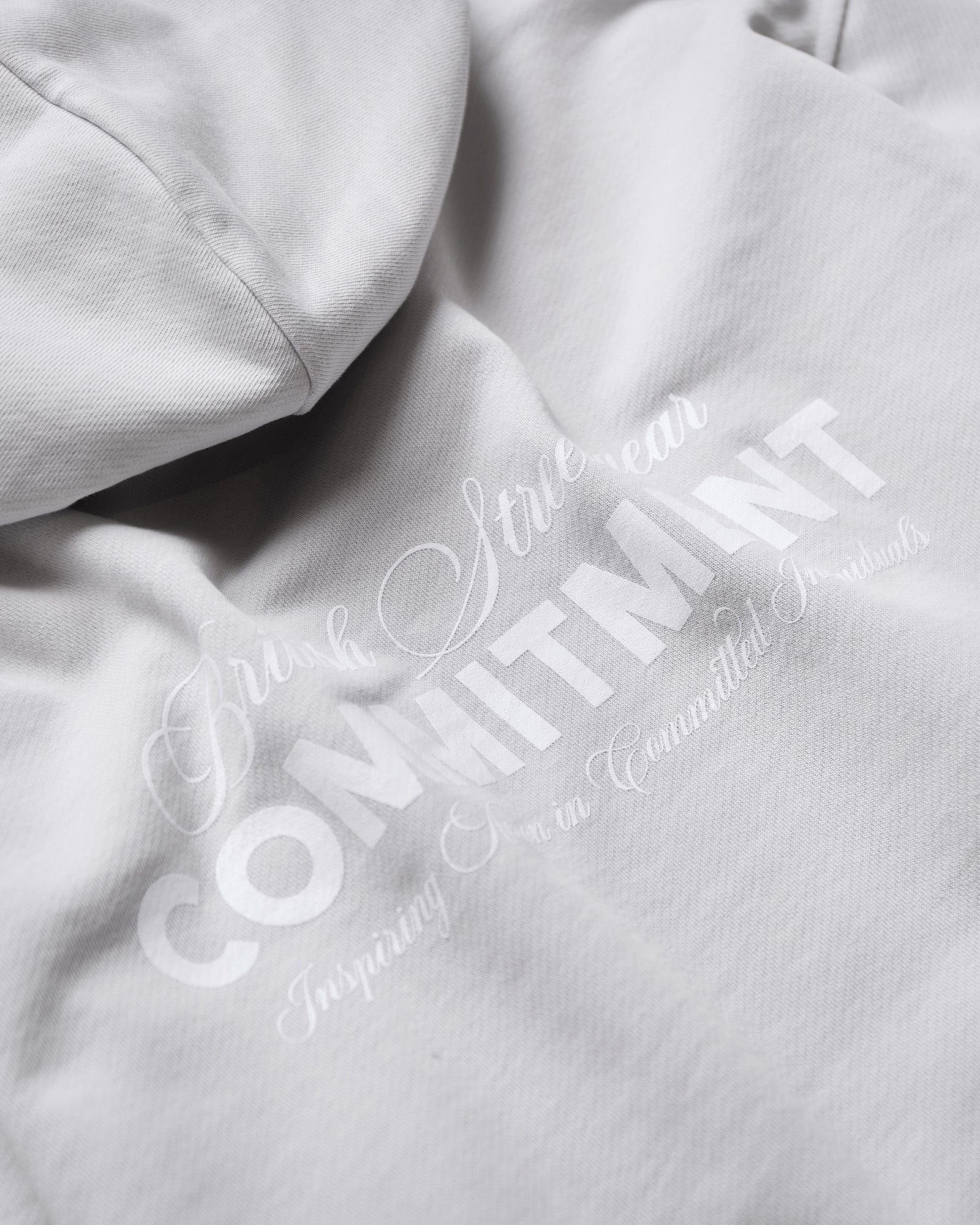 Script Hoodie - Stone Grey